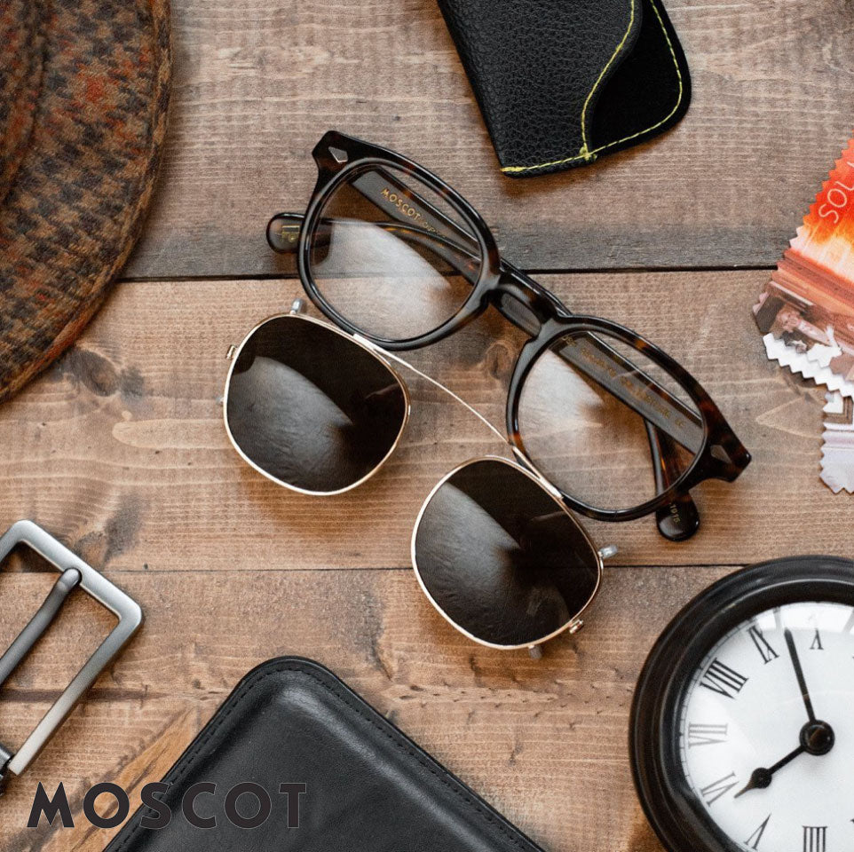 MOSCOT Lemtosh glasses and clip-on, clicking the link takes you to our range of MOSCOT eyewear sunglasses. 